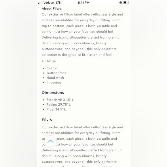 Pilcro Anthropologie Women’s Embroidered Buttondown size Small. NWT! Runs large - Picture 14 of 14